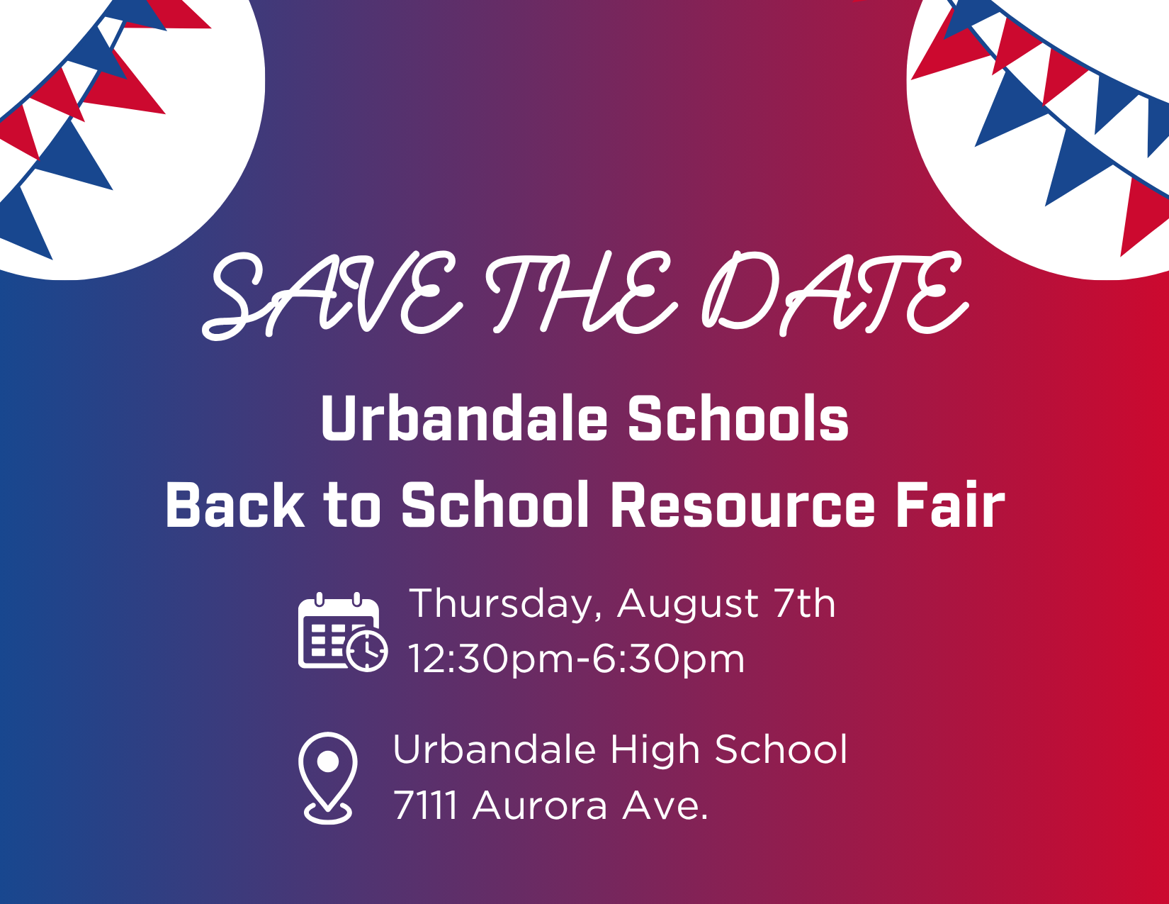 Back to school Resource Fair POSTCARD